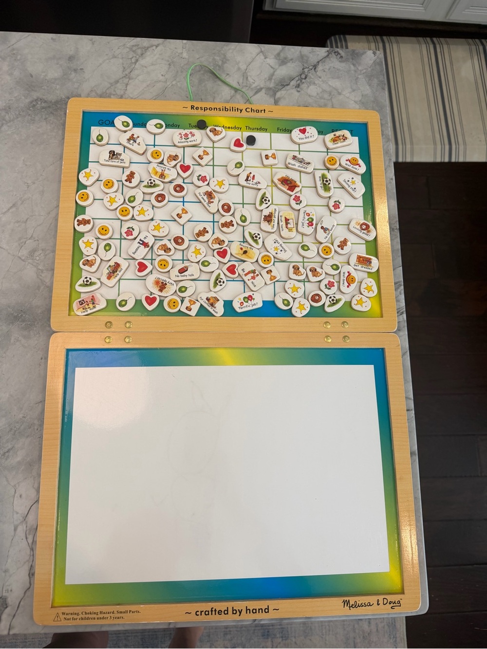 Melissa & Doug Responsibility Chart Magnetic Chore Reward Board Wooden Kids